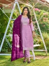 Nidhika By Aanchi Crystal Silk Kurti With Bottom Dupatta